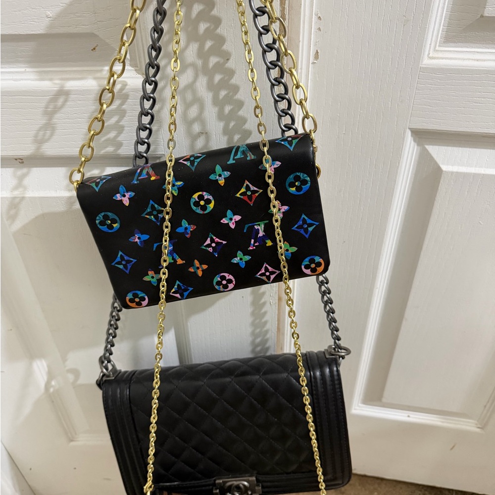 2 Black Designer inspired Crossbody Bag dpe all worn 1-2 times like new